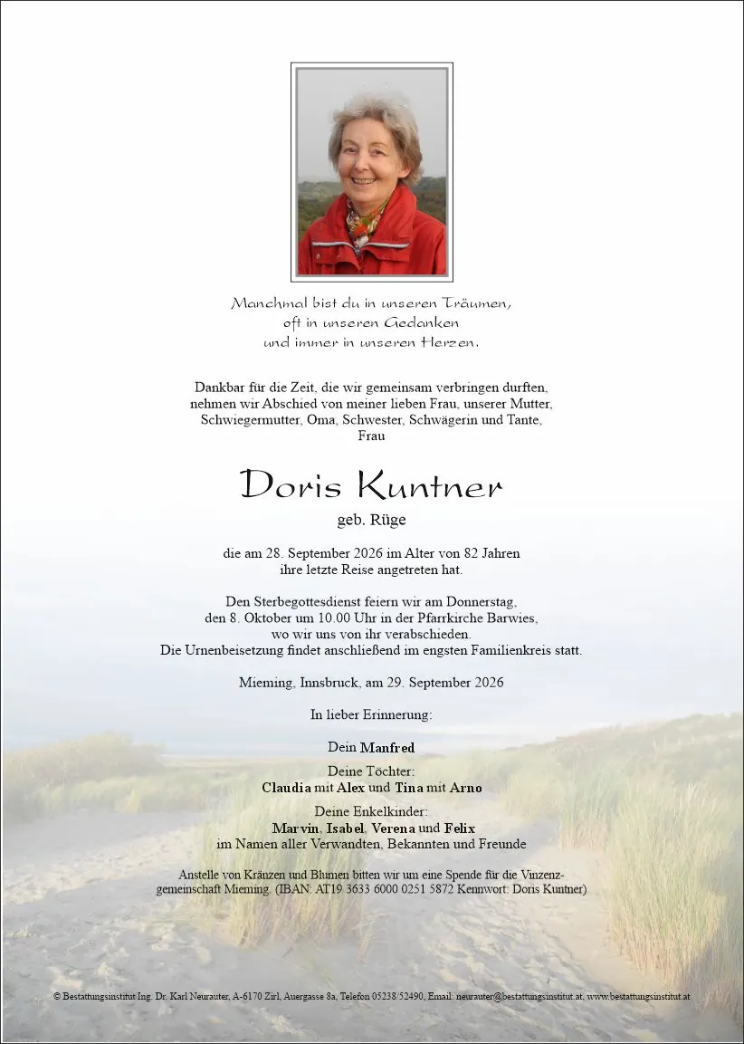 Parte von Doris Kuntner, Barwies