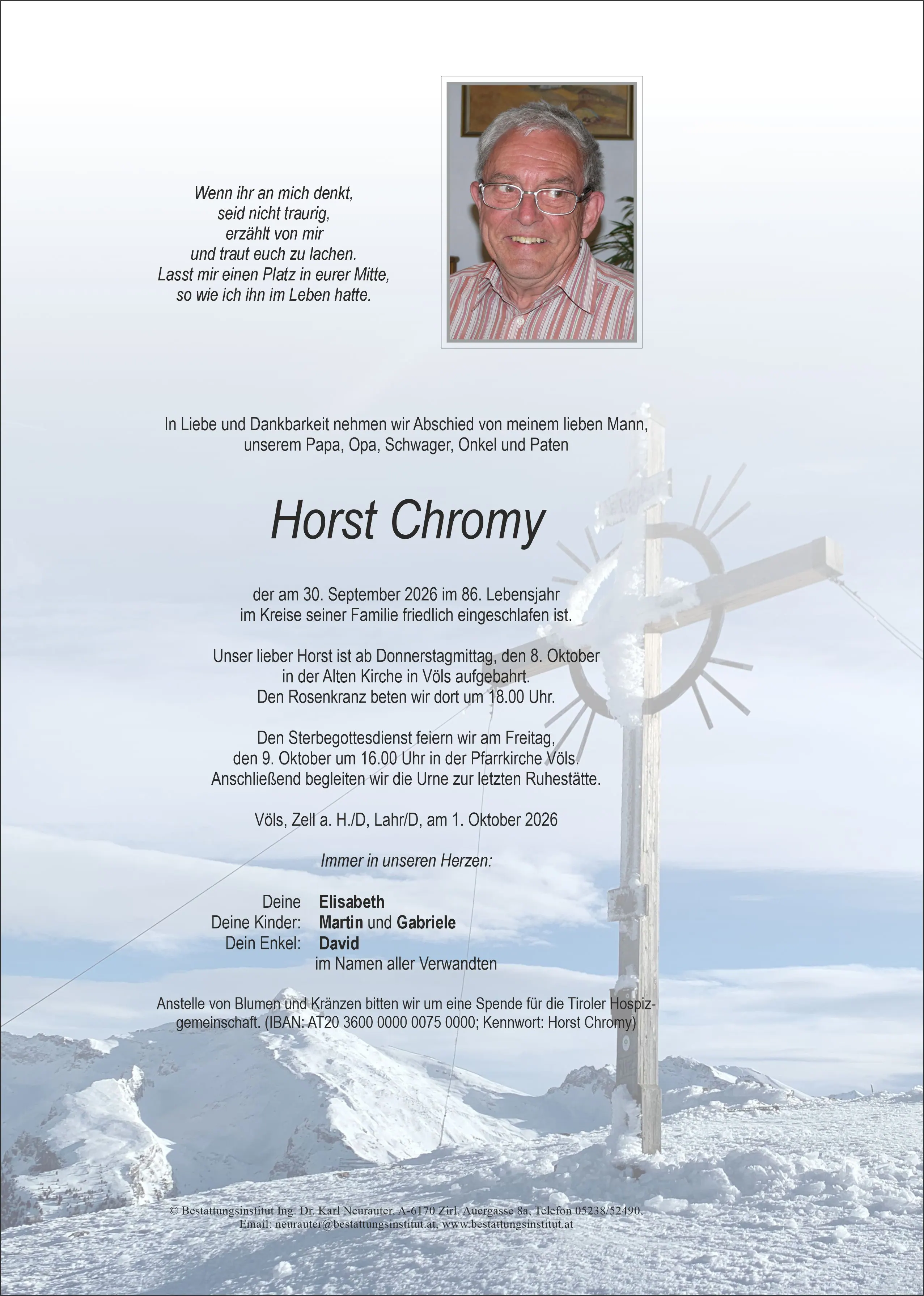 Parte von Horst Chromy, Völs