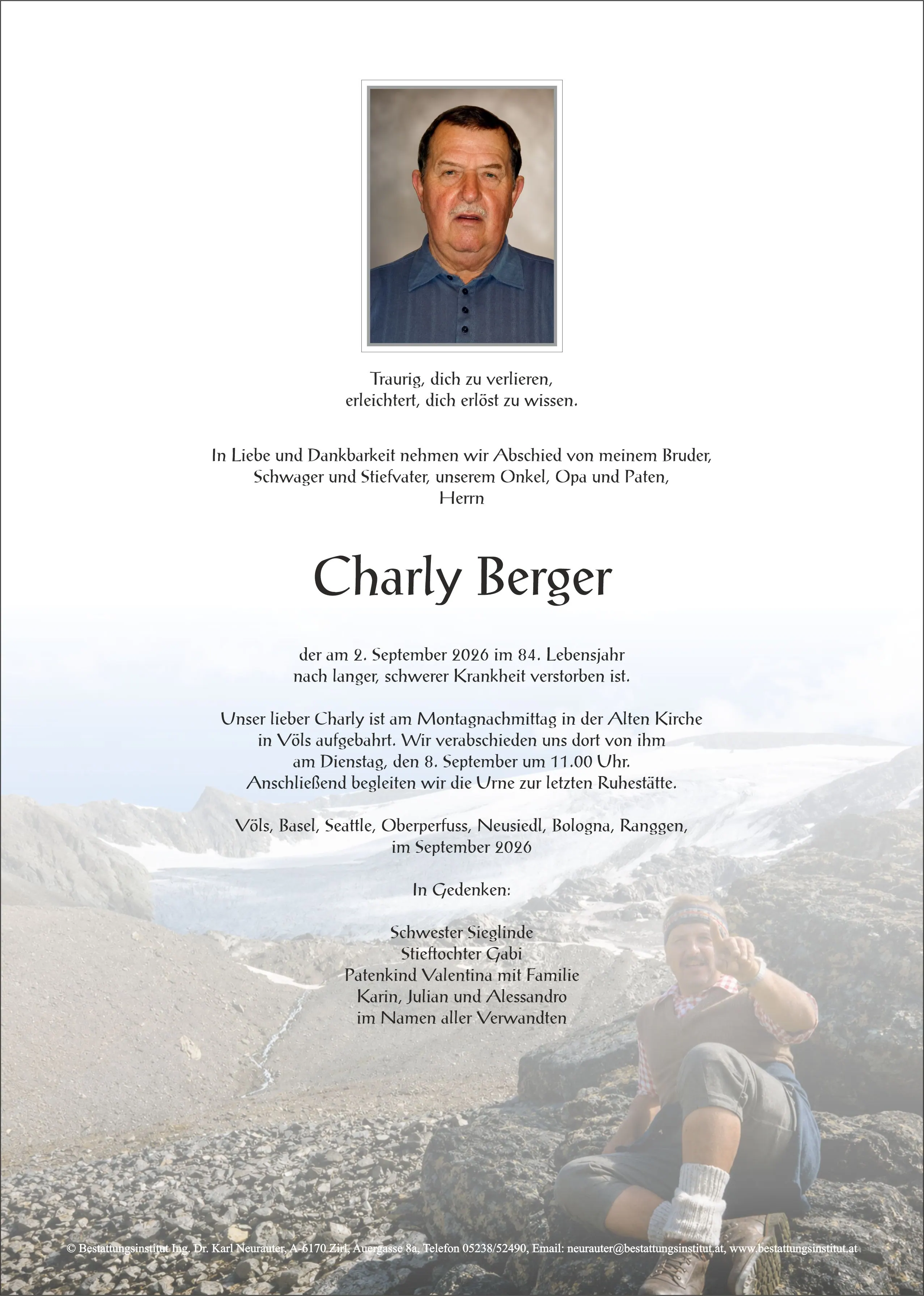 Parte von Karl Berger, Völs
