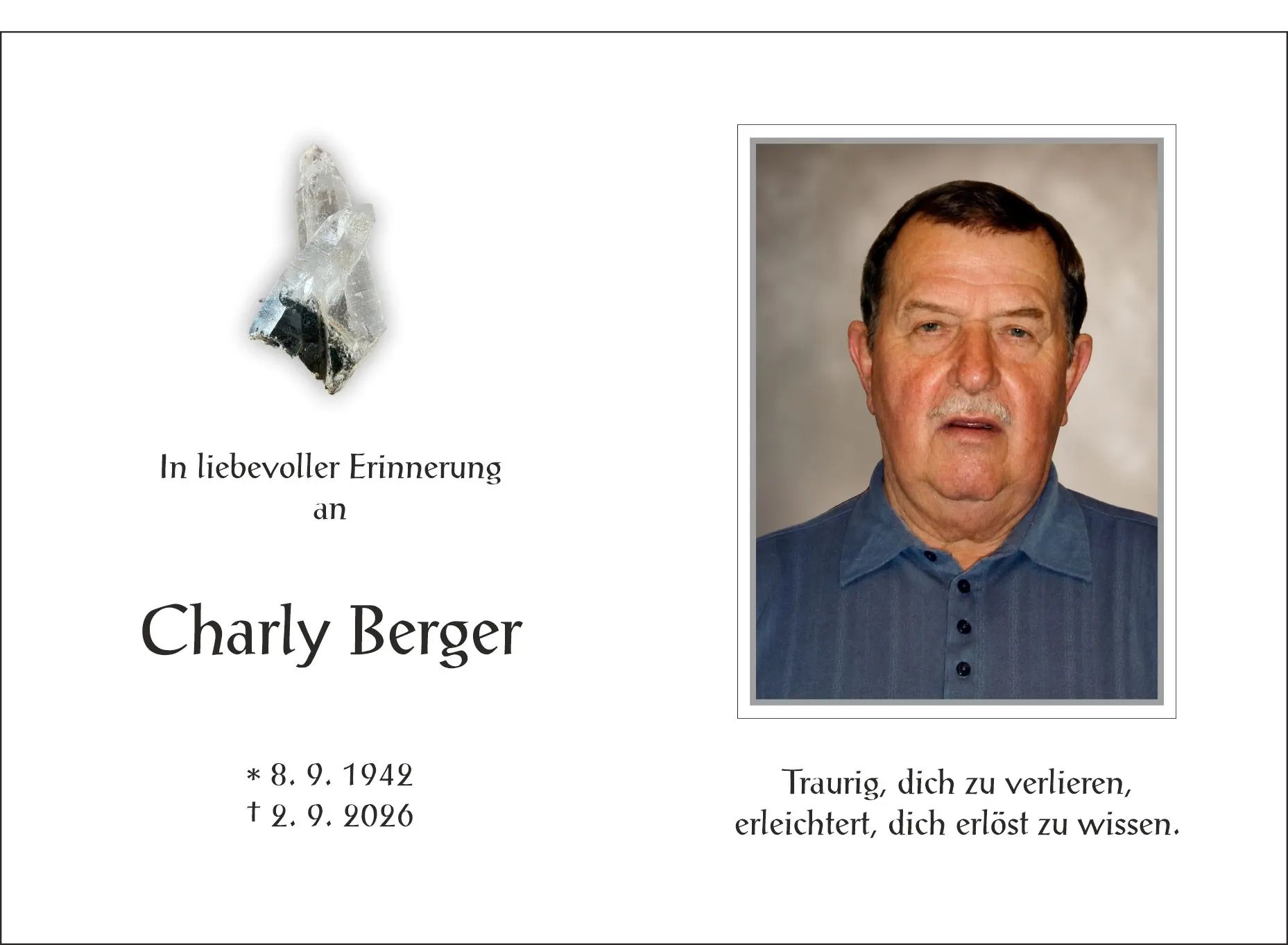 Sterbebild von Karl Berger, Völs