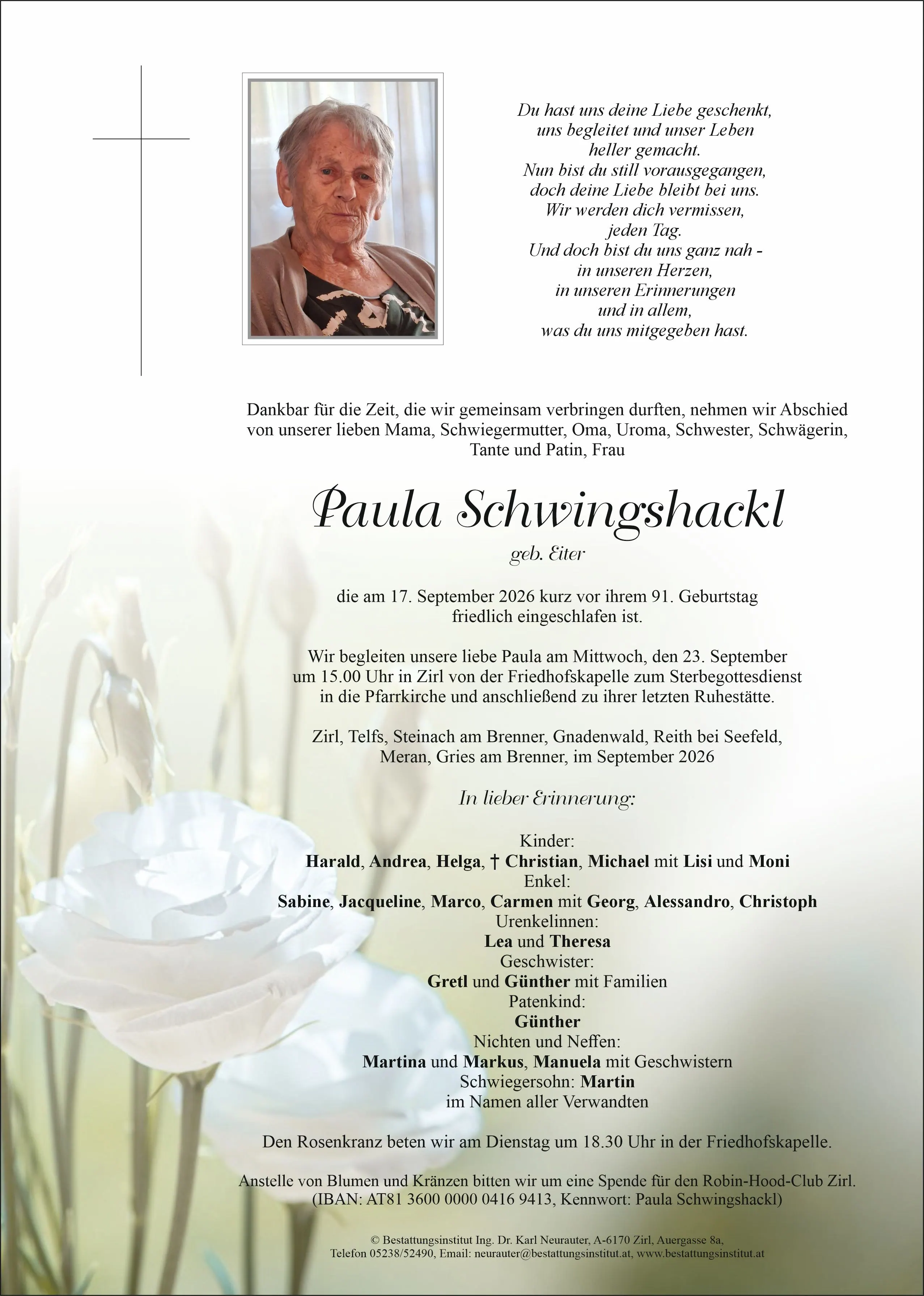 Parte von Paula Schwingshackl, Zirl