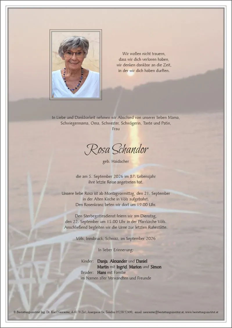 Parte von Rosa Schandor, Völs