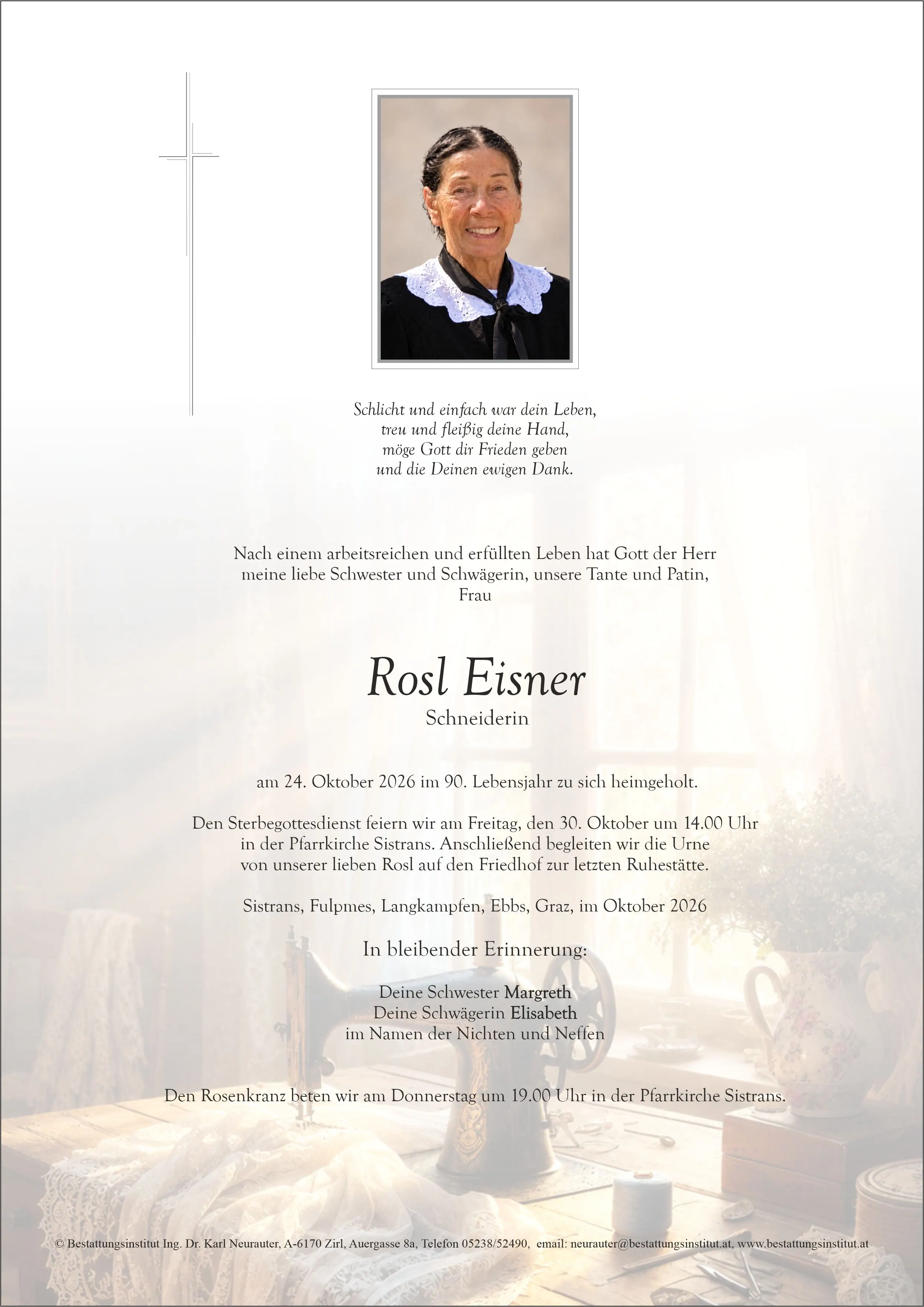 Parte von Rosl Eisner, Sistrans