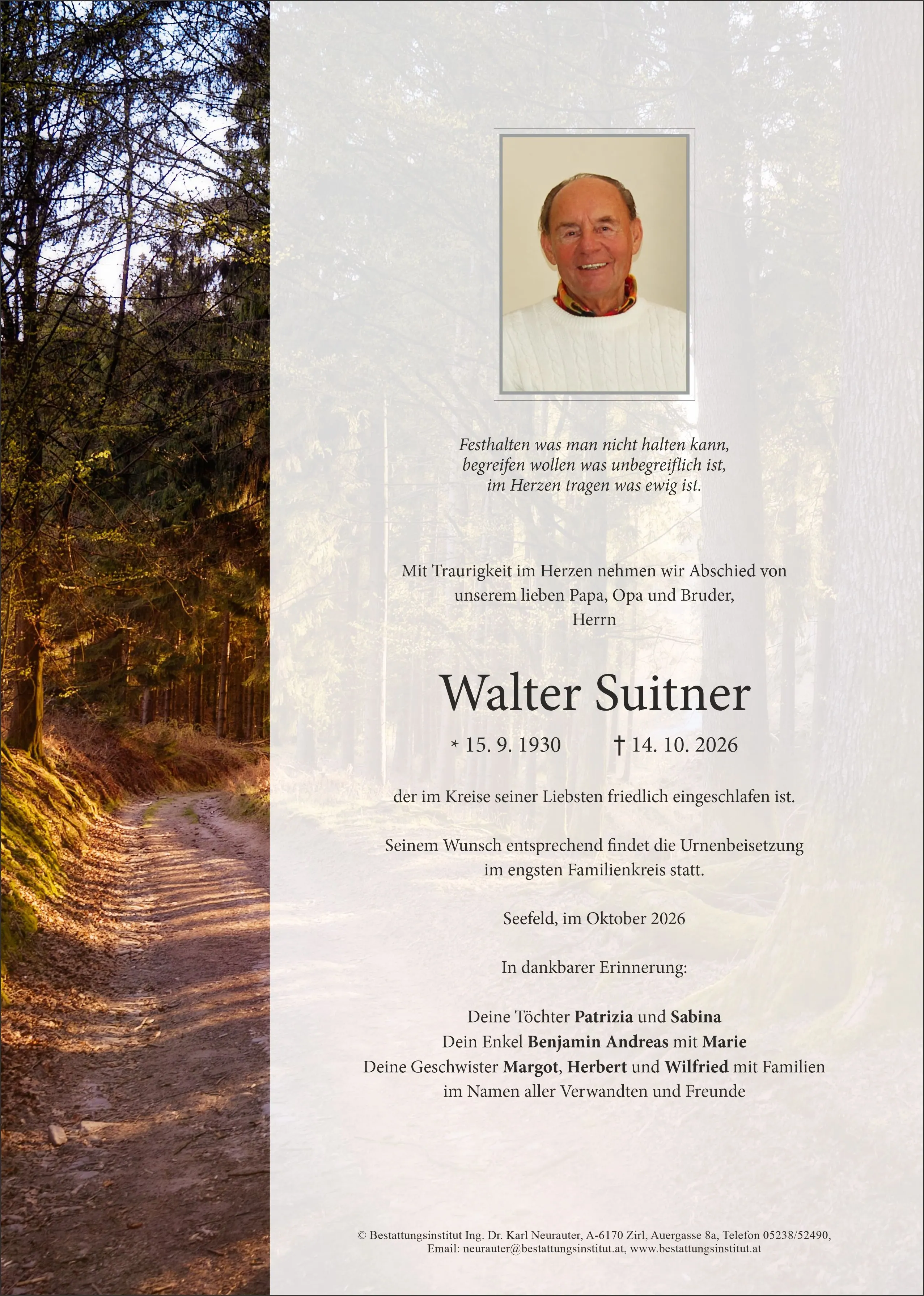 Parte von Walter Suitner, Seefeld in Tirol